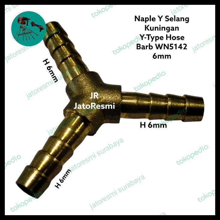 TERMURAH NAPLE Y SELANG KUNINGAN Y-TYPE HOSE BARB WN5142 HOSE 6MM 