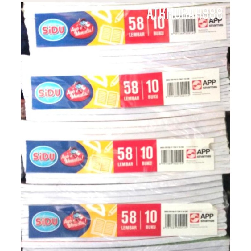 

buku tulis sidu 58 lembar /pak /10 Buku/ Sinar Dunia 58 lembar Murah