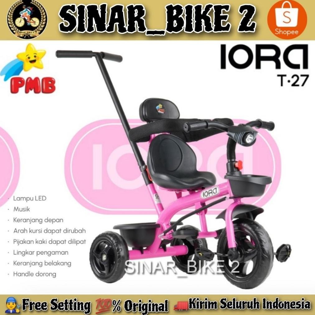 Terlaris Sepeda Anak Roda Tiga Pmb Iora Tc-06 & Pmb Iora T 27 Stir Lampu Musik Tricycle Anak