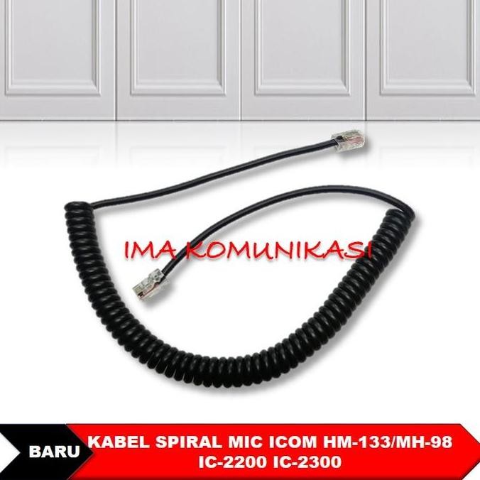 BARU KABEL SPIRAL MIC ICOM IC-2100/2200H/2300 | KABEL PANGGILAN HT ORIGINAL
