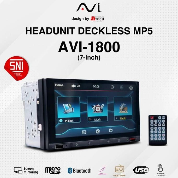 '' Double Din Avi 1800 - Head Unit Avi - Tape Mobil - Tv Mobil By Mtech ''