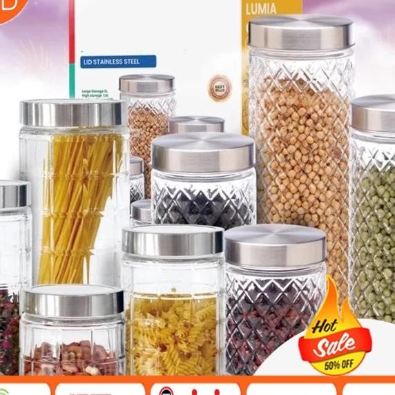 Hc Set 4Pcs Toples Kaca Set 4 In 1 Toples Kue Lebaran Elegant Mewah Toples Kaca Medium
