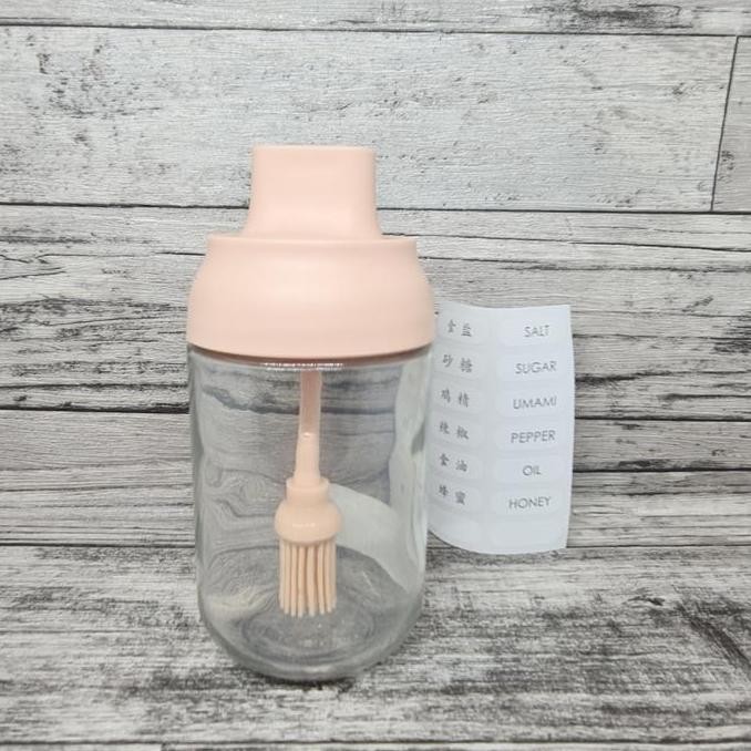 

TERMURAH TOPLES BOTOL KACA TEMPAT MINYAK BUMBU MADU DENGAN KUAS SILIKON