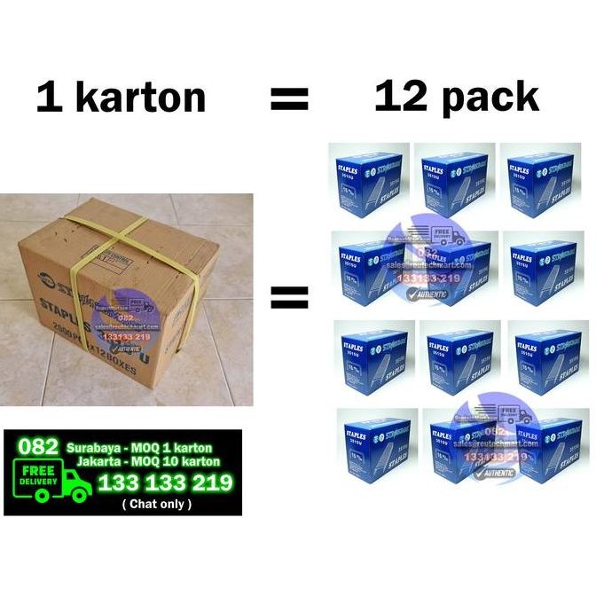 

Isi Staples Karton Strongman 3515 ( 1 Karton = Isi 12 Box Biru )