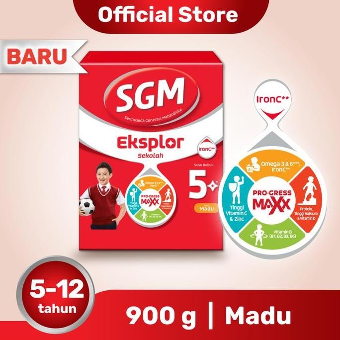 

TERMURAH SGM EKSPLOR 5+ MADU 900GR SUSU BUBUK ANAK USIA 5 TAHUN KE ATAS