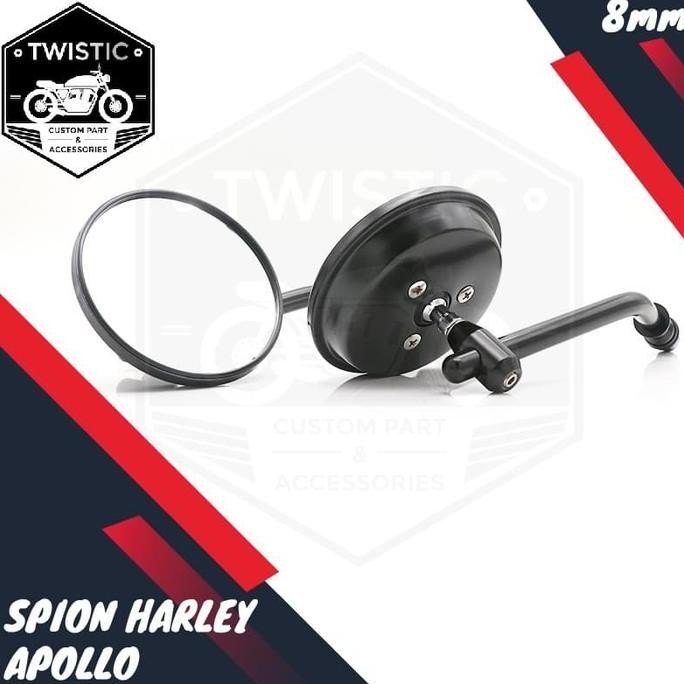 Produk Baru!! Spion Bulat Apollo Motor Harley Retro Chopper Bobber Tracker Custom