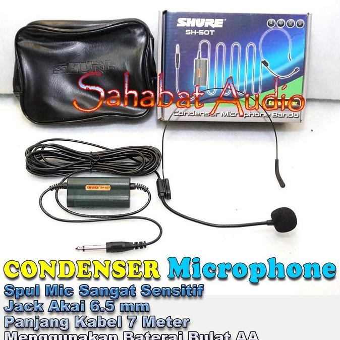 BARU MIC BANDO SHURE SH-50T MIC CONDENSER BANDO SHURE SH 50T ORIGINAL
