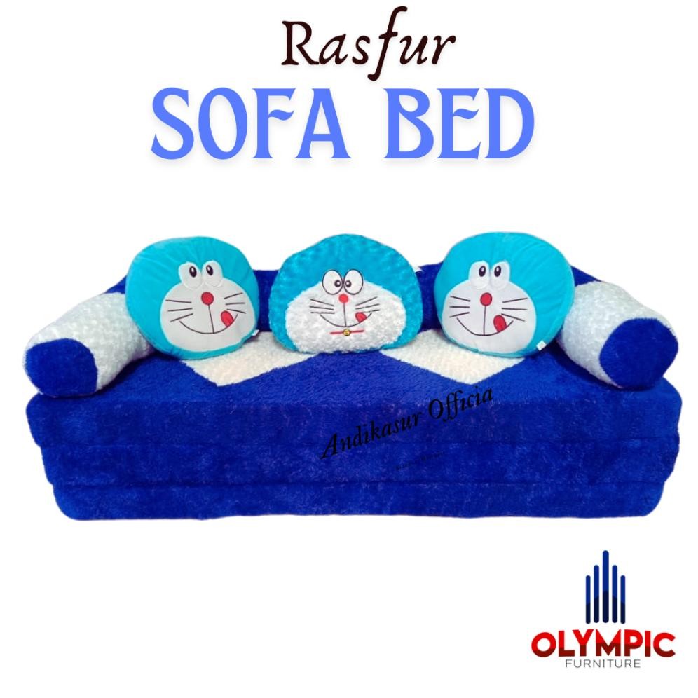 Murah Sofa Bed Minimalis Karakter / Sofabed Bulu Rasfur Lipat Varian Motif Busa Yellow