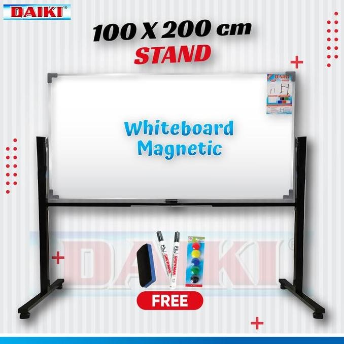 

Whiteboard Daiki Magnetic Double Face Stand Uk 100X200 Cm New Stok