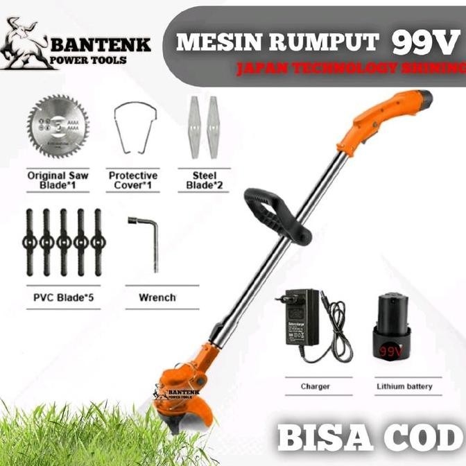 Mesin Potong Rumput Shining Baterai Lengkap Mesin Pangkas Rumput Shining 99V