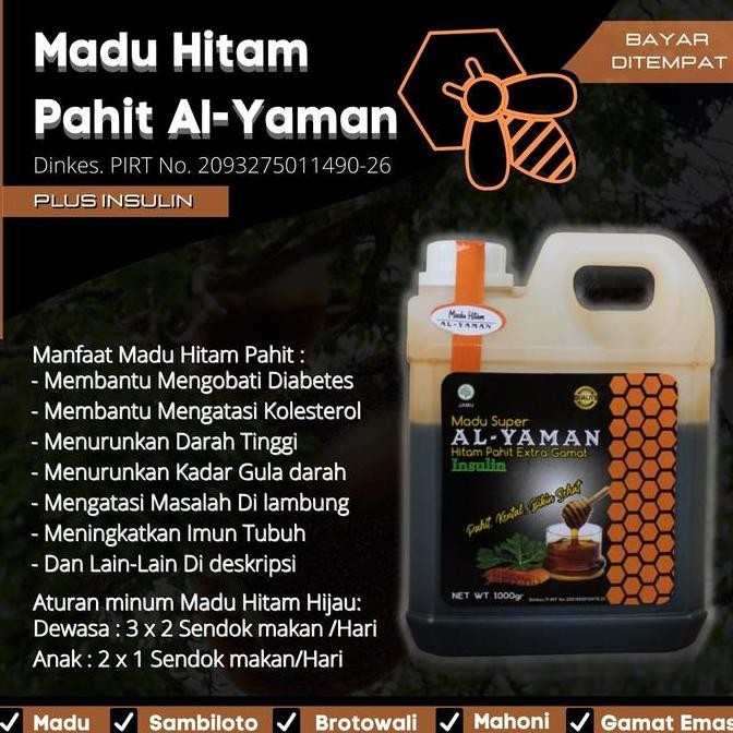 

TERMURAH MADU HITAM PAHIT ALYAMAN 1KG OBAT HERBAL HIPERTENSI ASAM URAT KOLESTEROL
