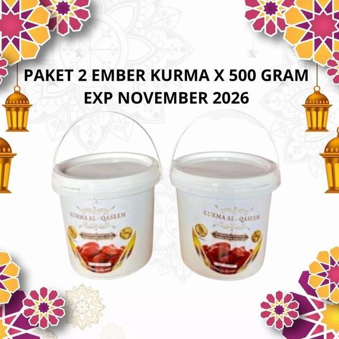 

TERMURAH PAKET 2 EMBER KURMA MADU AL-QASEEM 500GR - KURMA KHALAS ASLI ARAB MANIS