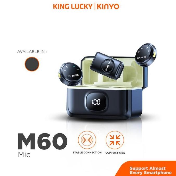 BARU KINGLUCKY M60 MIC WIRELESS CLIP ON - DUAL LAVALIER WIRELESS MIC HP PLUG & PLAY