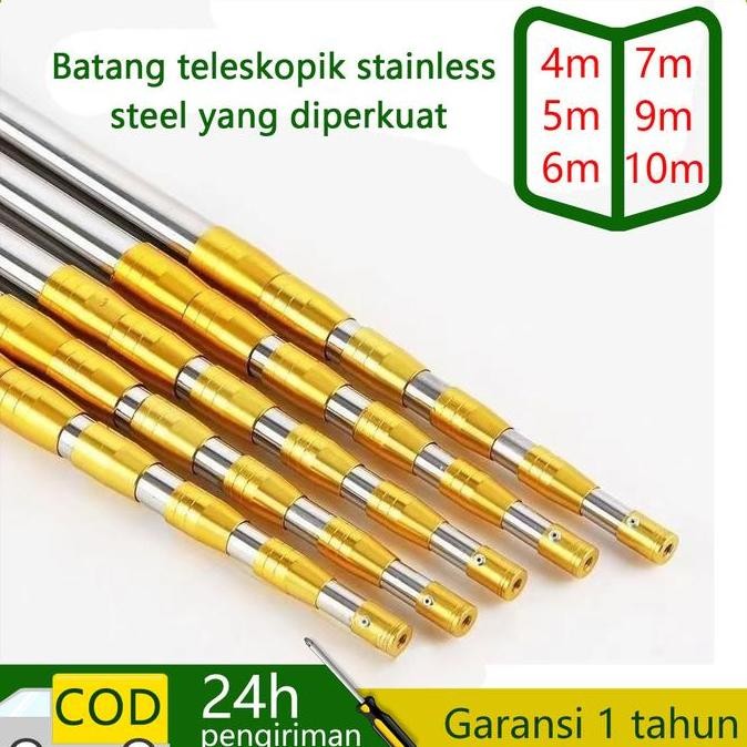 1.5M-10M Tiang Teleskopik  Pemetik Buah  Gergaji Jaring Celup