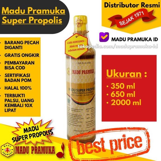 

TERMURAH MADU PRAMUKA SUPER PROPOLIS 350ML 650ML 2000ML PILIHAN UKURAN ORIGINAL