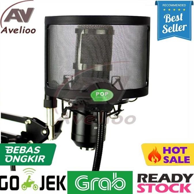 BARU POP FILTER FLEXIBLE METAL PENYARING MIC WINDSHIELD MIC REKAMAN STUDIO
