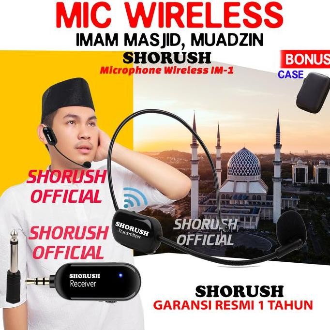 BARU MIC CLIP ON SHORUSH IM-1 WIRELESS - MIC PRESENTASI IMAM MASJID TUR GUIDE
