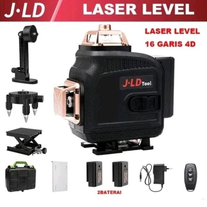 Jld Laser Line Level Laser Garis Water Pas 4D 16 Line Pakai Remot