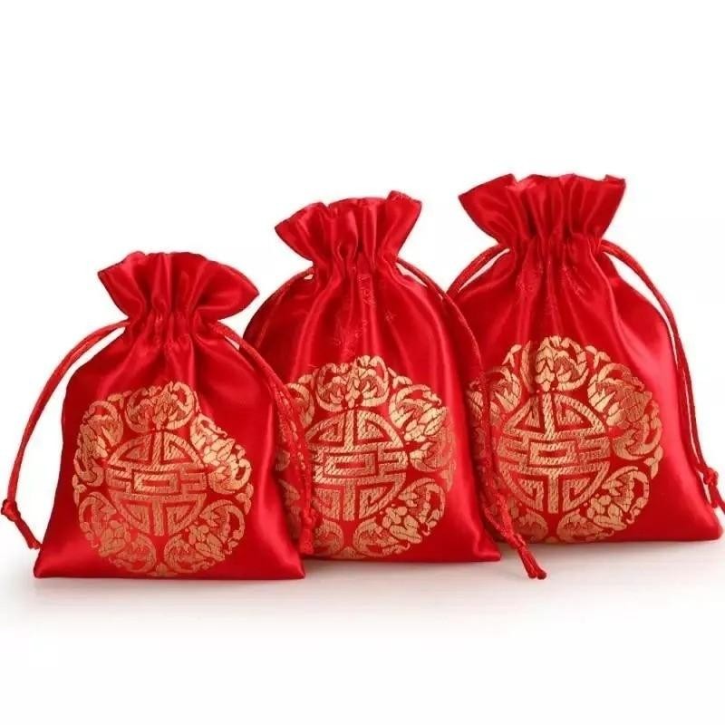 

10Pcs Pouch Serut Motif Chinese Wedding / Pouch Souvenir/ Pouch Serut Hadiah Shuangxi / Pouch Serut Chinese Wedding