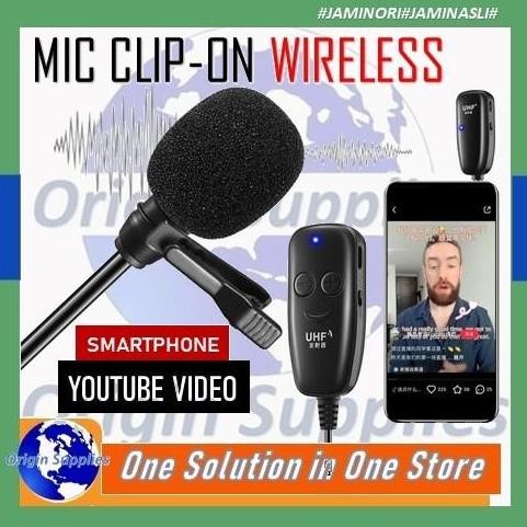 BARU CLIP ON WIRELESS UHF MICROPHONE MIC PRANK VLOG LIVE ZOOM HP KAMERA