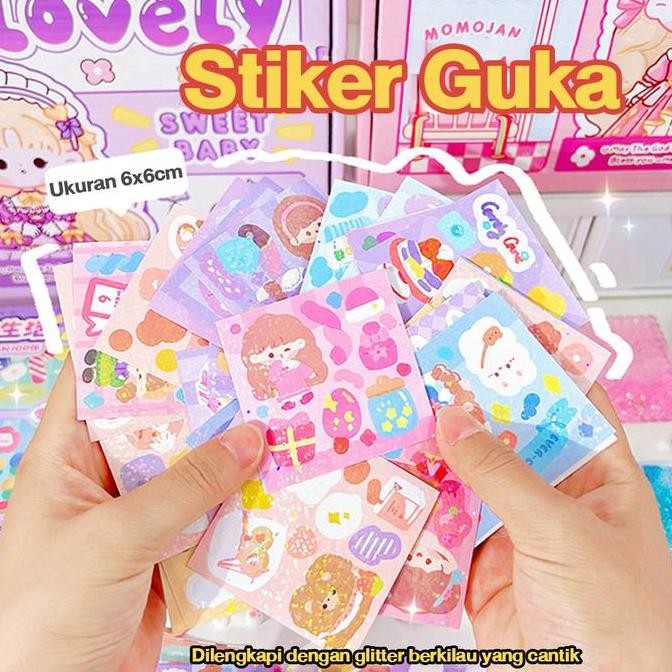 

Promo / Terlaris Quicksand Cream Glue Guka Sticker Set Deluxe Edition Girls Handmade DIY Toys Children's Handbook Alat Kartu Kerajinan Lem Ice Terbaik