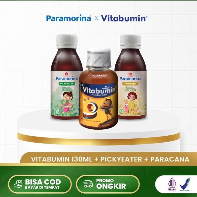 

TERMURAH PAKET 3 BOTOL VITABUMIN PARAMORINA YAYLE MADU ALBUMIN HERBAL ANAK