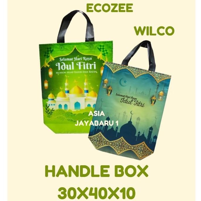 

h-4 fth-56 1 LUSIN - Goodie Bag LAMINASI IDUL FITRI UK HANDLE BOX 30X40X10 DAN TALI 38X45X8 HARGA PERLUSIN ISI 12PCS Berkualitas Terlaris