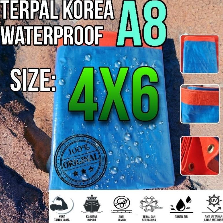 Terpal Korea A8 Ukuran 4X6 Waterproof Terpal Truck/Tenda Serbaguna Termurah