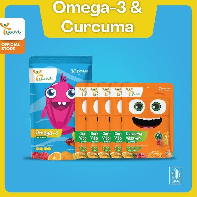 

TERMURAH YOUVIT OMEGA-3 & CURCUMA ANAK - VITAMIN SEHARI-HARI + MINYAK IKAN, ZINK & MADU (PAKET BULANAN)