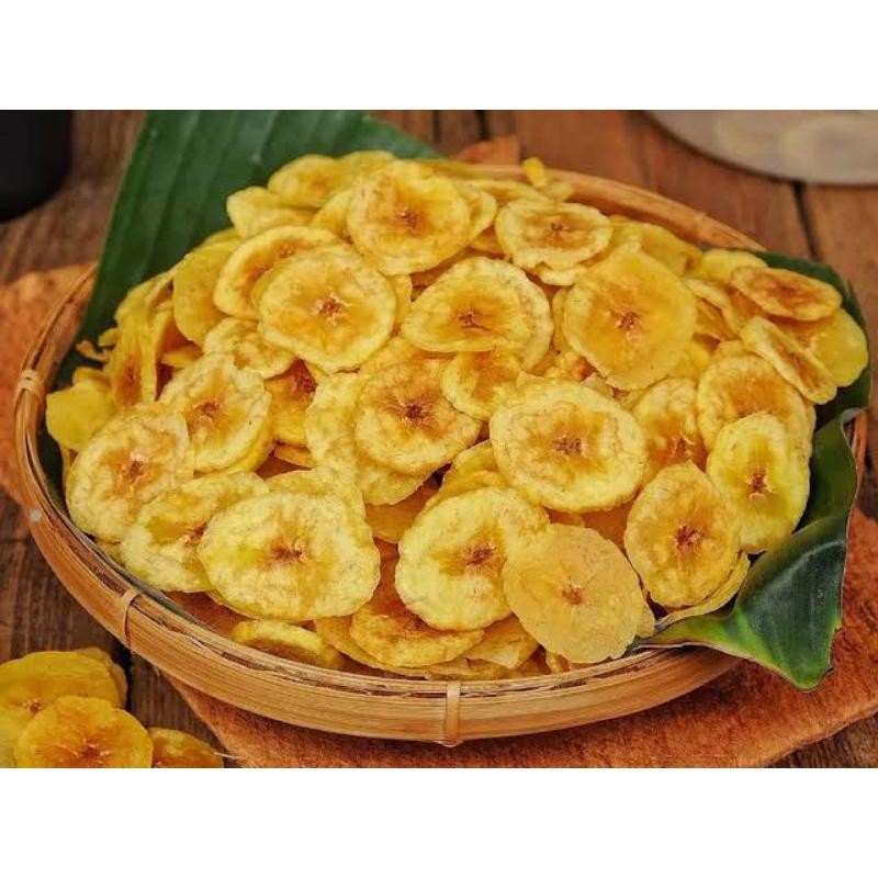 

1kg keripik pisang koin manis dibalut lelehan gula pasir premium cemilan keripik Pisang nangka Ori!!