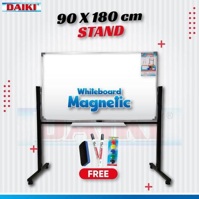 

Papan Tulis / Whiteboard Daiki Double Face Stand Magnetic Uk 90X180Cm New Stok