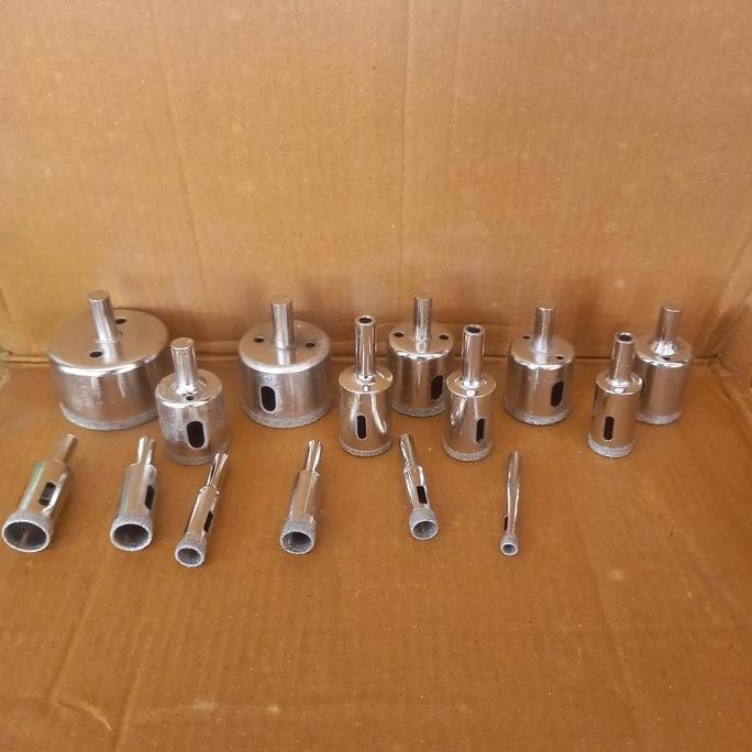 Mata Bor Pelobang Kaca Keramik Lapisan Diamond Hole Saw Set 15 Pcs