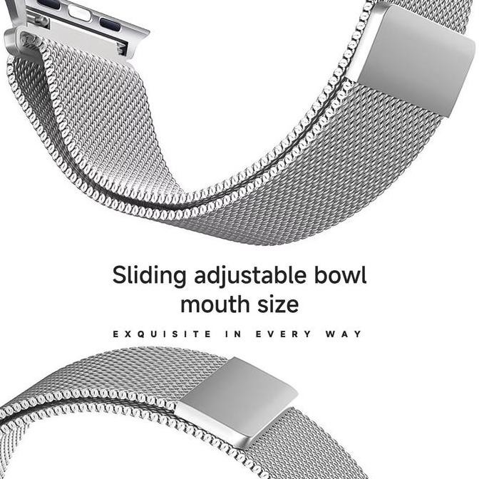 Ori - Strap Apple Watch Series 8 Milanese Loop Magnet Case 41Mm 45Mm Tali Jam Besi