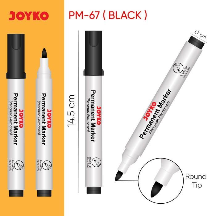 

Joyko Permanent Marker Spidol Permanen Round Tip Pm-67