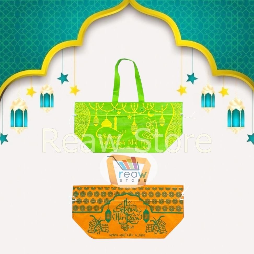 

we-12 dgf-4 Per Lusin 12Pcs Goodie Bag Spunbond Kantong Souvenir IdulFitriLebaran Murah Terlaris