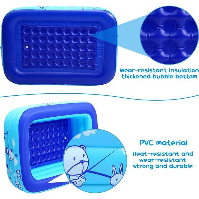 Promo / Terlaris Kolam Renang 150cm Anak Mandi Bola Kotak Alas Gelembung Empuk Murah Crystal Rectang