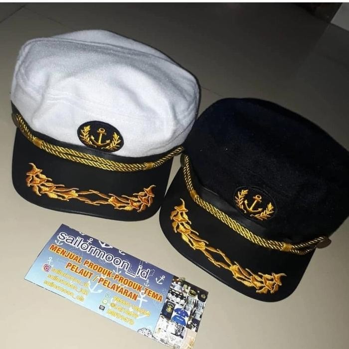 (Expert) TOPI PELAUT TOPI KAPTEN TOPI SAILOR SAILOR HAT TOPI PELAYARAN