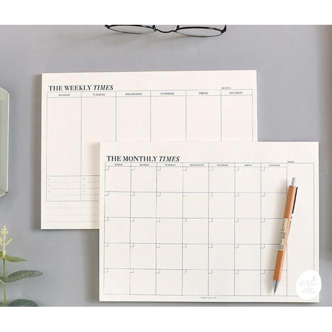 

TERBARU PLANNER NOTES THE TIMES WEEKLY MONTHLY MEMO PAD KALENDER KERTAS
