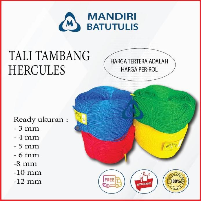 

ready Tali Tambang Plastik PE 3mm 4mm 5mm 6mm 8mm 10mm 12mm Per Roll - Tali Plastik Warna