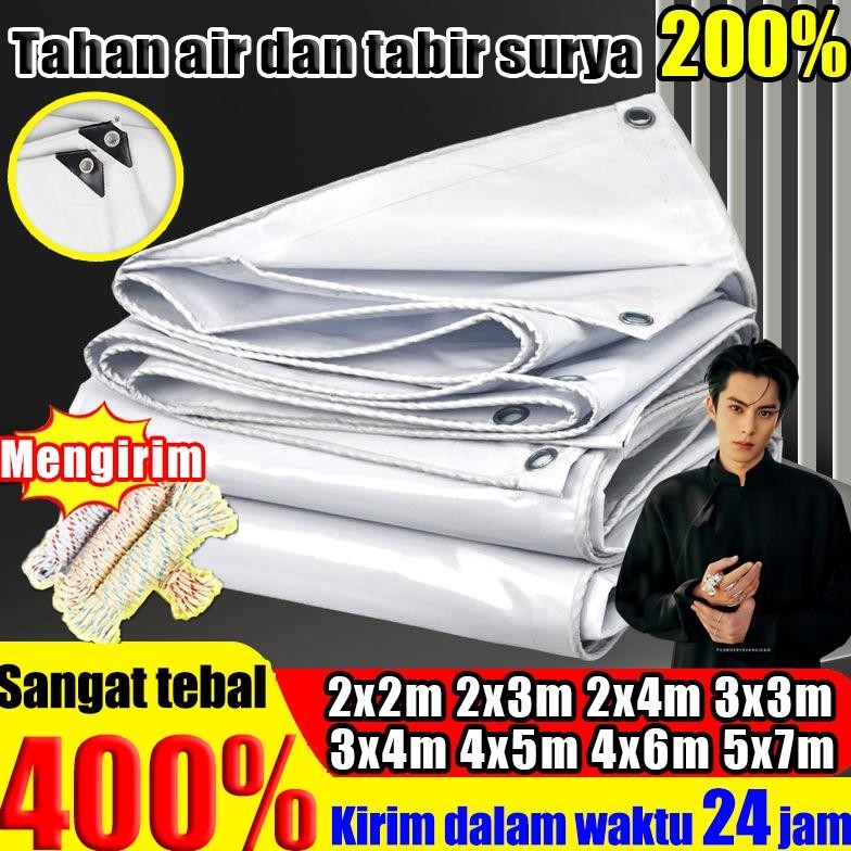Tahan Air Dan Tabir Surya 200%Terpal 4X6 Kain Tenda Putih Terpal Tenda Terpal Anti Air Dan Panas 1X2