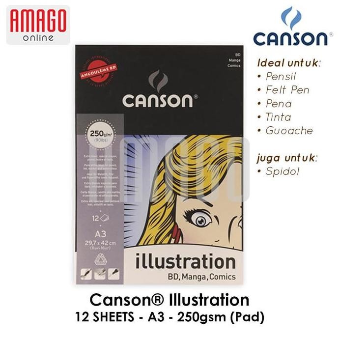 

TERBARU CANSON ILLUSTRATION PAD A3 250G 12 LEMBAR KERTAS GAMBAR SKETCH ART