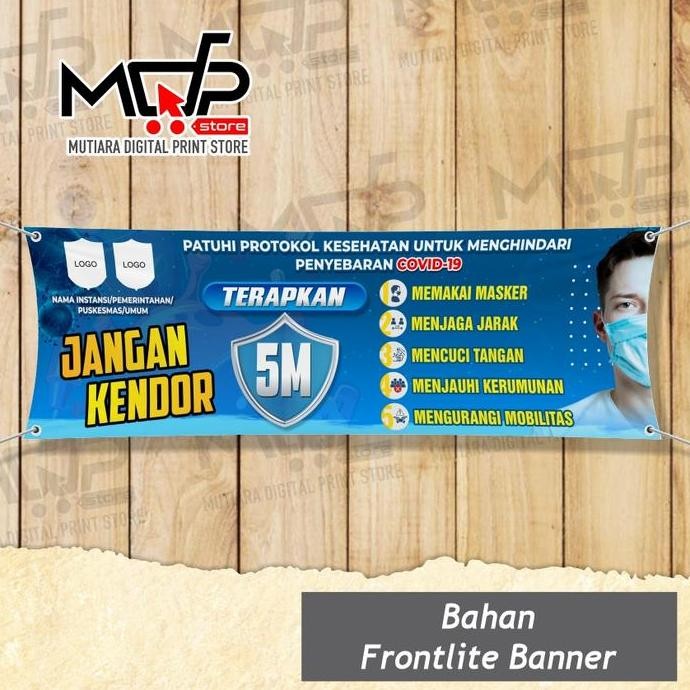 ready SPANDUK BANNER 4 X 1 PROKES TERAPKAN 5M PROTOKOL KESEHATAN COVID19