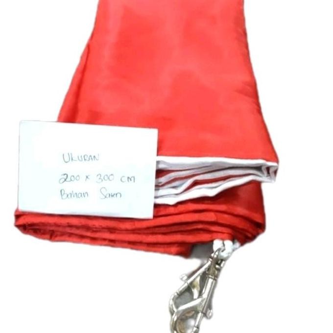 Bendera Merah Putih Premium / Bendera Merah Putih Besar 2Meter X 3Meter Satin Dan Katun
