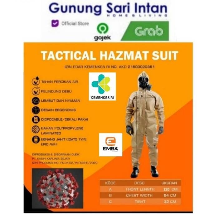 baju apd tactical hazmat suit emba kemenkes