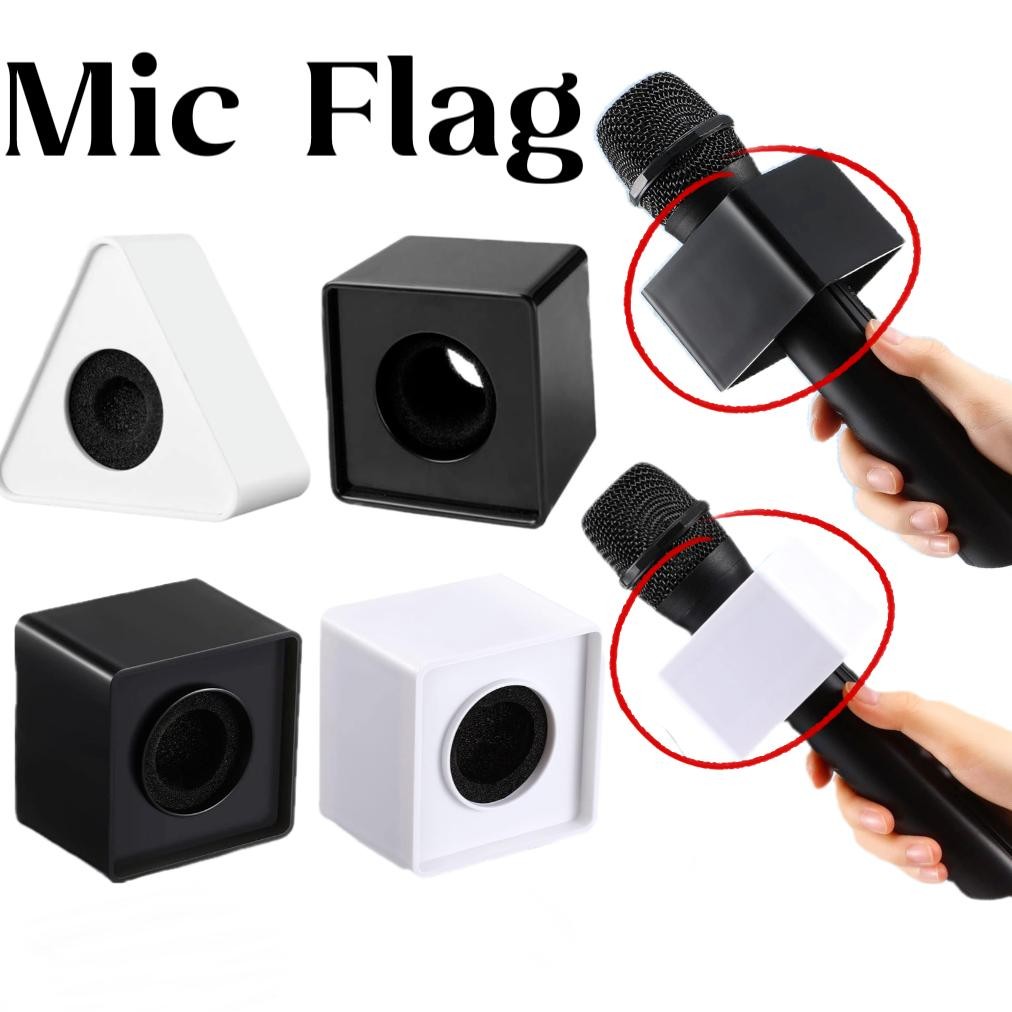 Mic Holder/Abs Plastik Microphone Holder With Logo/Cocok Untuk Wawancara Wartawan Mic Flag DiM