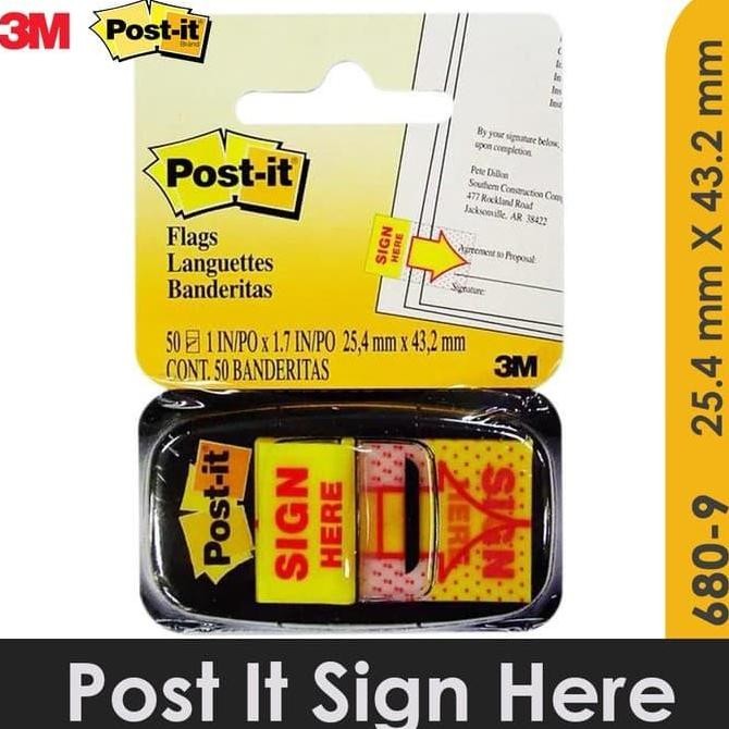 

POST-IT SIGN HERE 3M STICKY NOTE SS