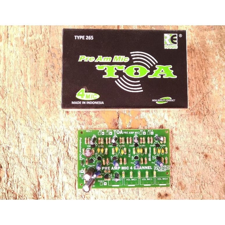 Kit penguat mic pre amp mic mixer 4 channel model toa ( 265 ) DiM