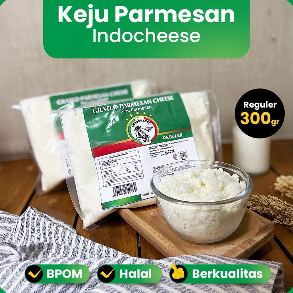 

Indocheese Keju Parmesan Grated Parmesan Cheese 300Gr Halal