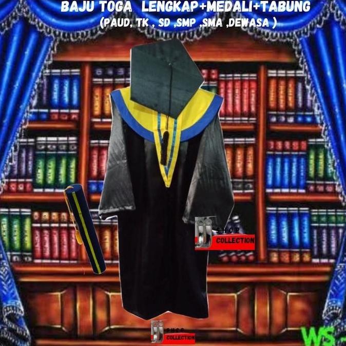 Baju Toga Wisuda Lengkap Medali + Tabung (Paud ,Tk ,Sd , Smp , Sma /Dewasa)