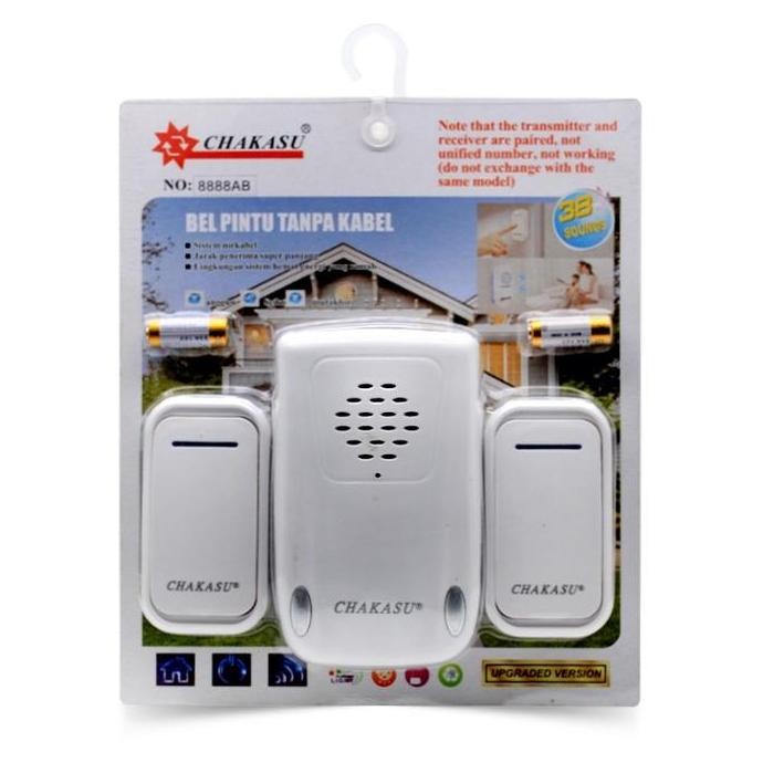 Bel Pintu Wireless 2 Remot Bel Rumah 2 Tombol Doorbell Wireless